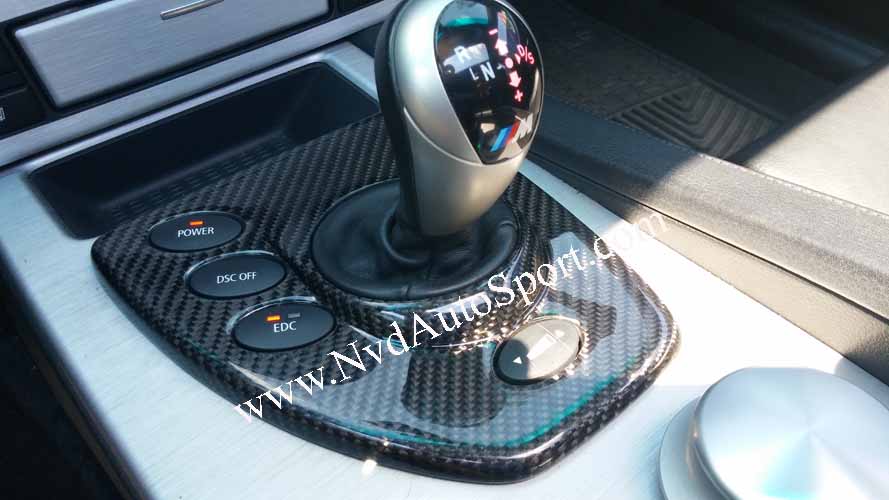 BMW E60 M5 2007+ Carbon fiber gear console panel bezel